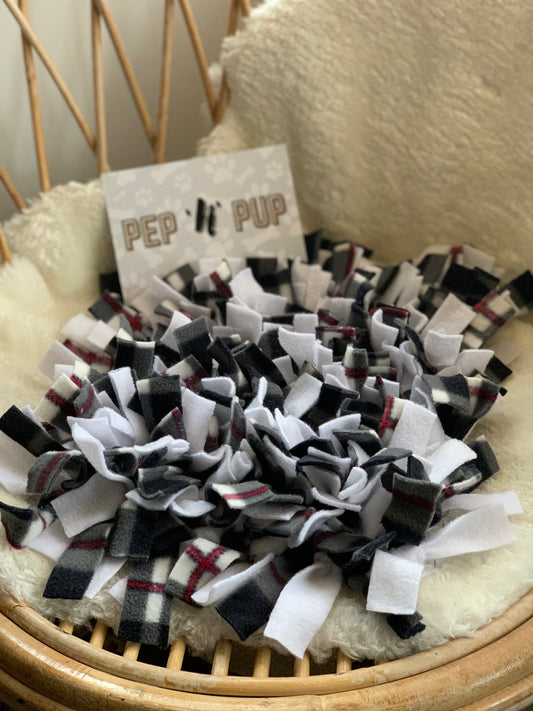 Black, White & Red Tartan Pet Snuffle Mat