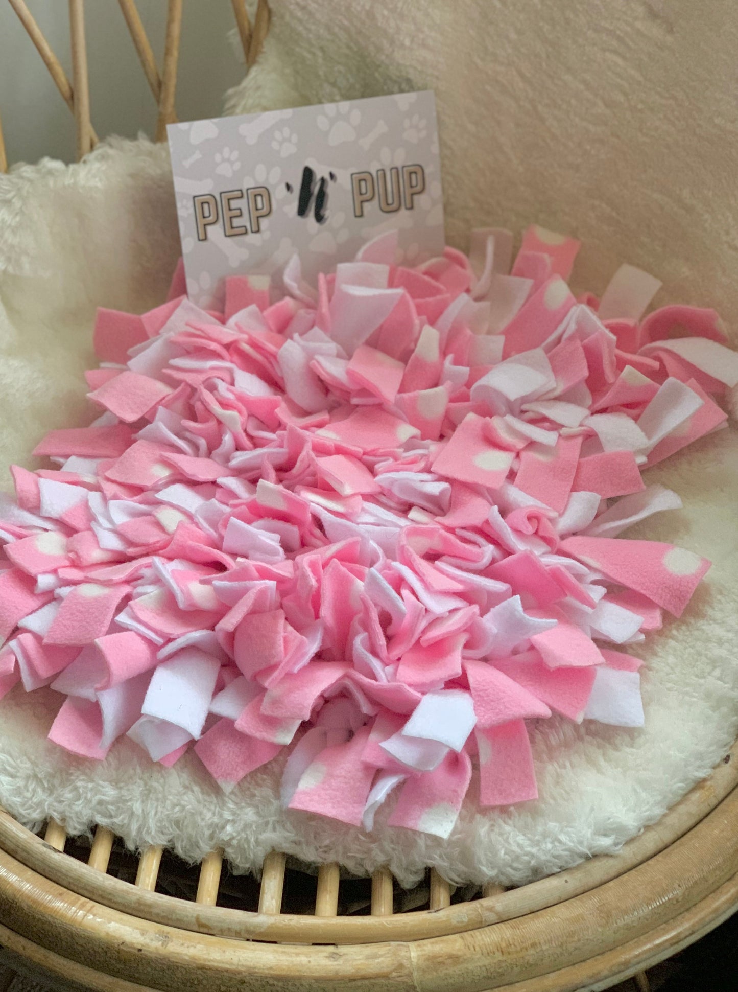 Pink Polka Dot Pet Snuffle Mat