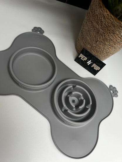 Silicone Pet Travel Bowls With Integrated Mat