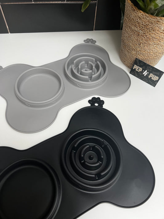 Silicone Pet Travel Bowls With Integrated Mat